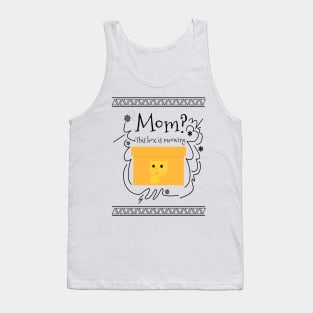 Mom? This box is meowing. Christmas quote humor Tank Top